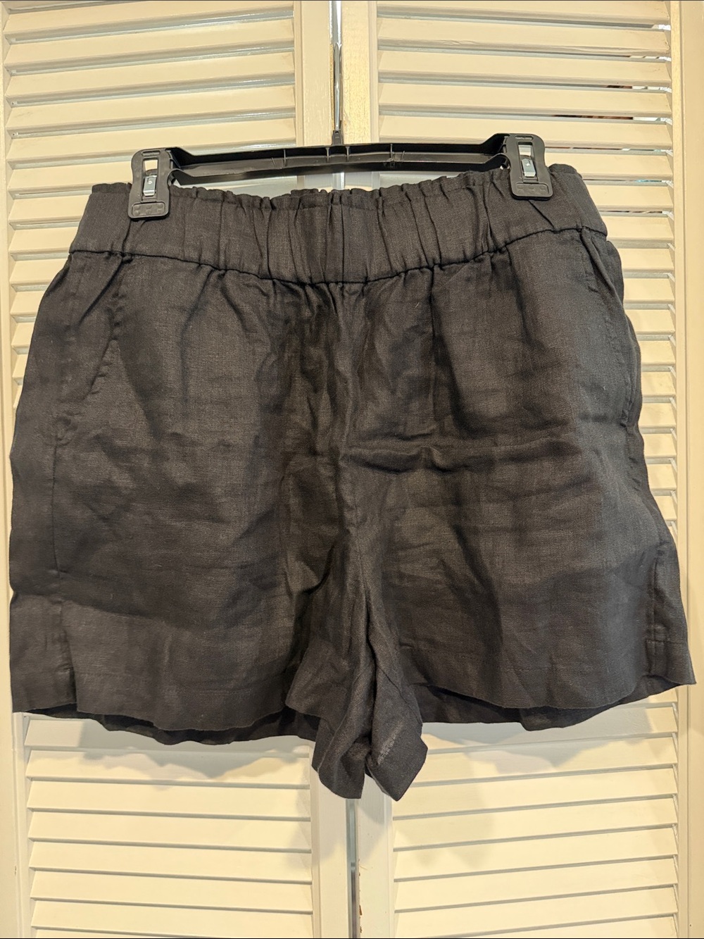 NWT J. Crew Black Elastic-Waist Casual Linen Shorts